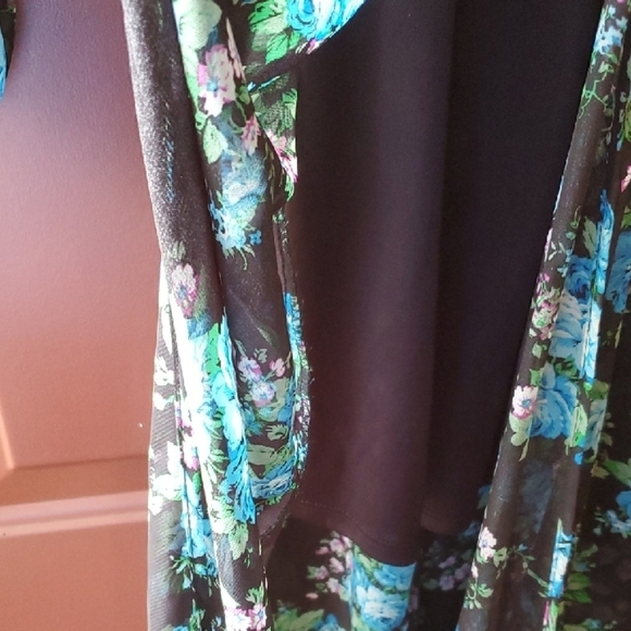 Show Me Your MuMu JOYCELYN Blue and Black Bishop Sleeve Sundress L - Picture 10 of 15